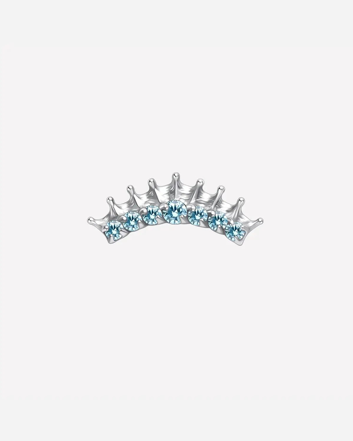 Crowned Crescent Flatback Stud