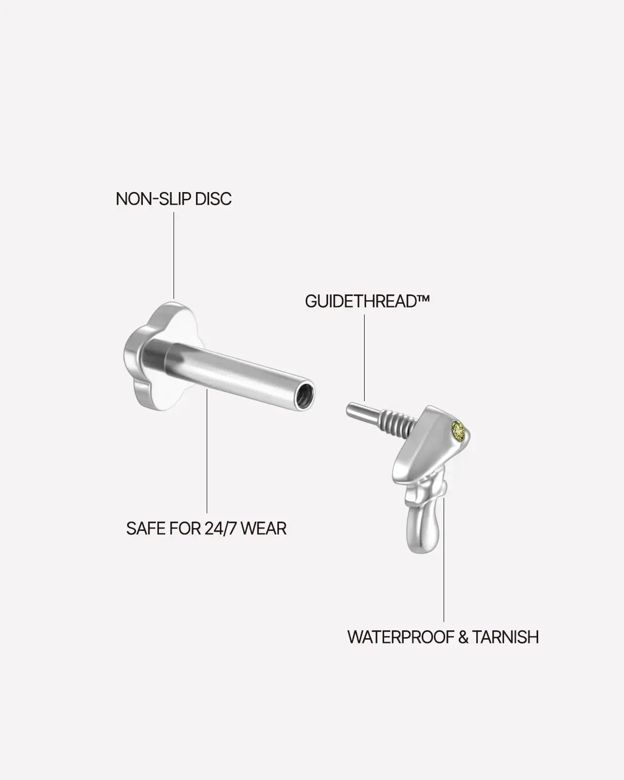 Zirkon-Pilz-Flatback-Stecker