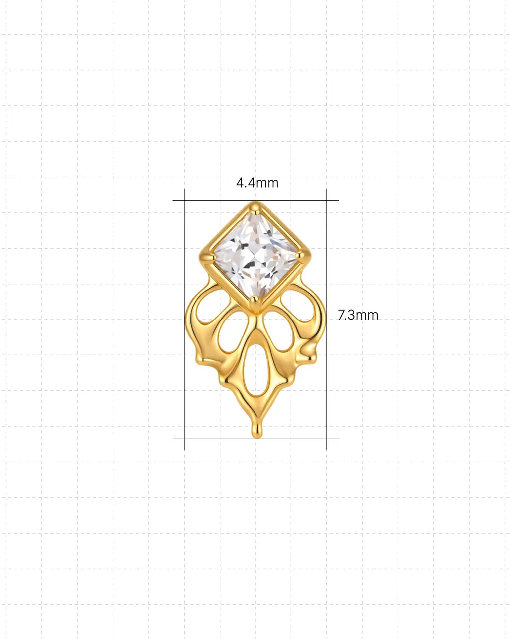 Ornate Diamond Bloom Flatback Stud