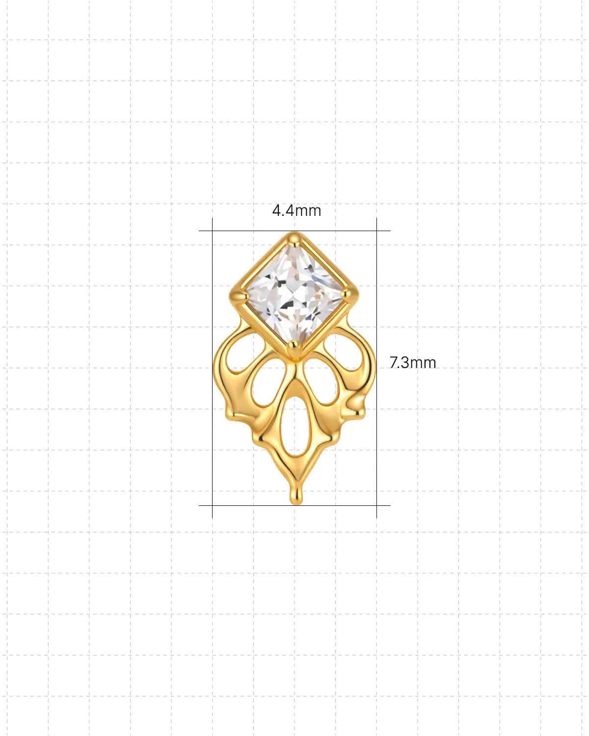 Ornate Diamond Bloom Flatback Stud