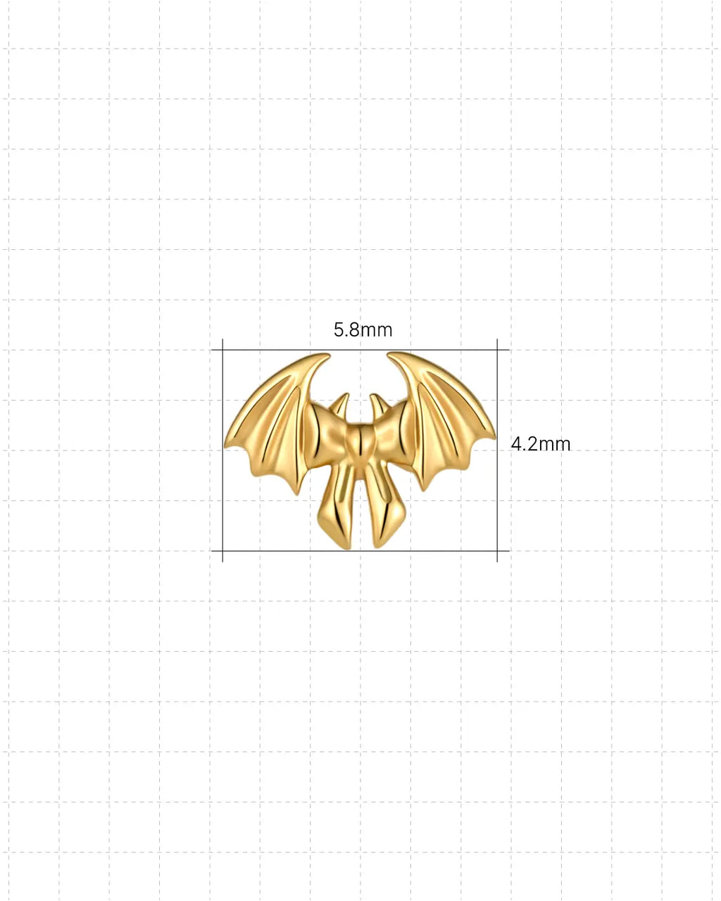Batwing Silhouette Flatback Stud