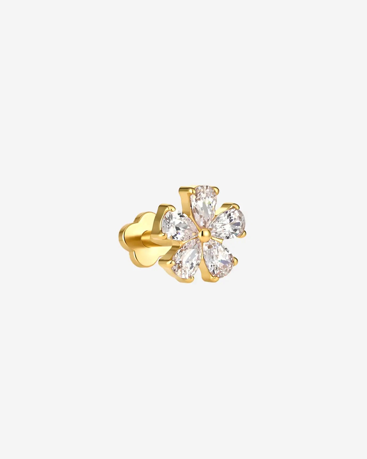 Pear Petal Blossom Flatback Stud