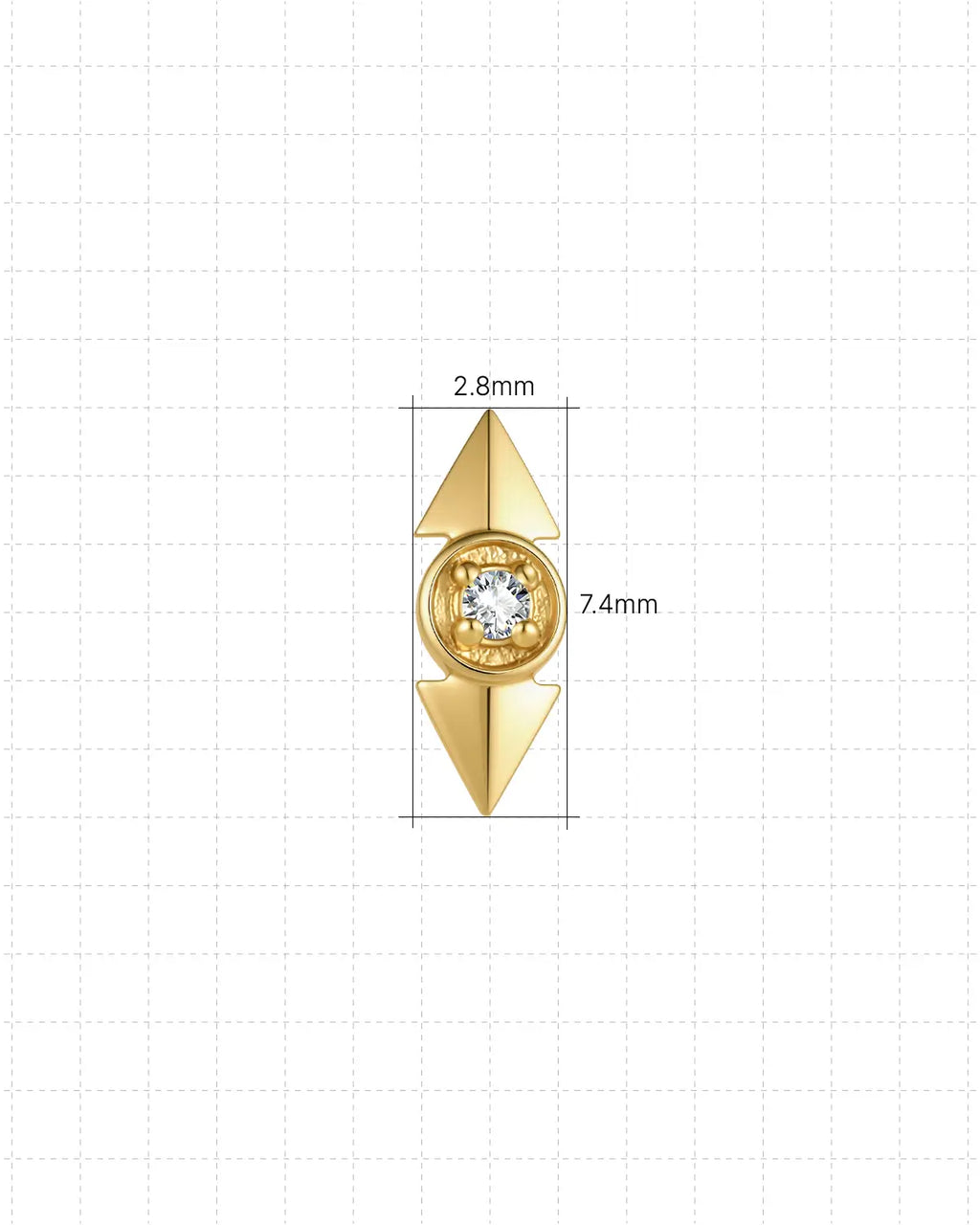 Axis Arrow Gem Flatback Stud