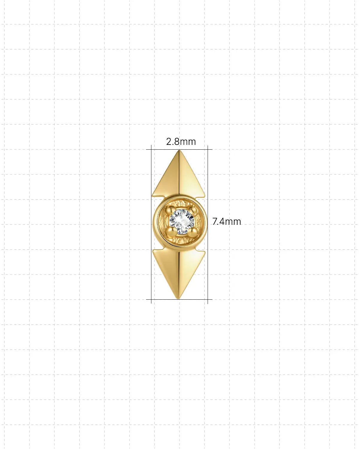 Axis Arrow Gem Flatback Stud