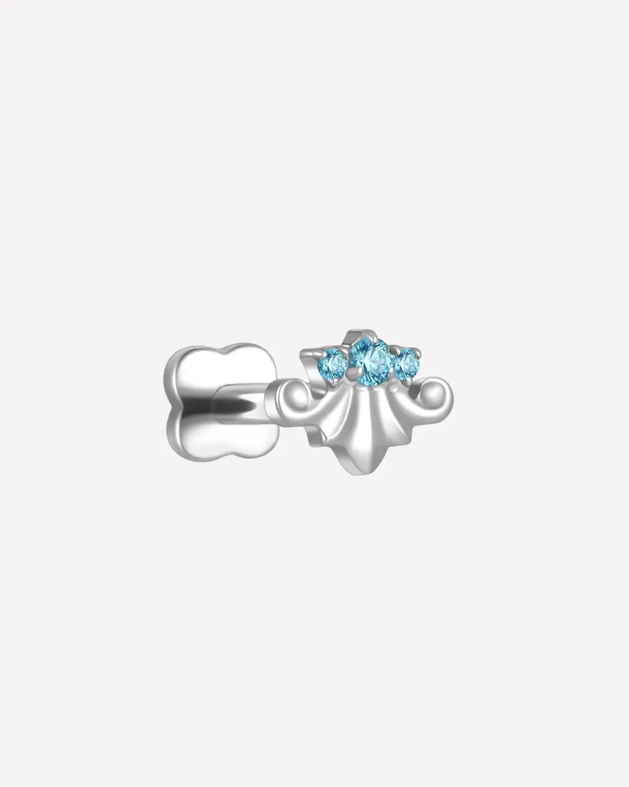 Azure Crown Zircon Flatback Stud