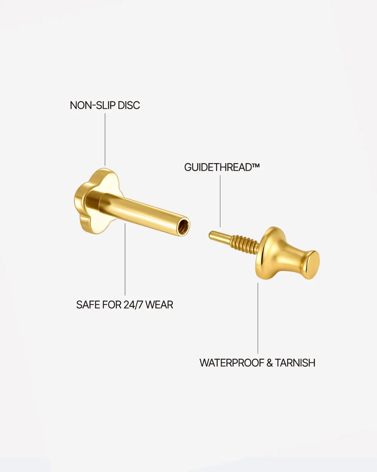 Titanium Pin Flatback Stud