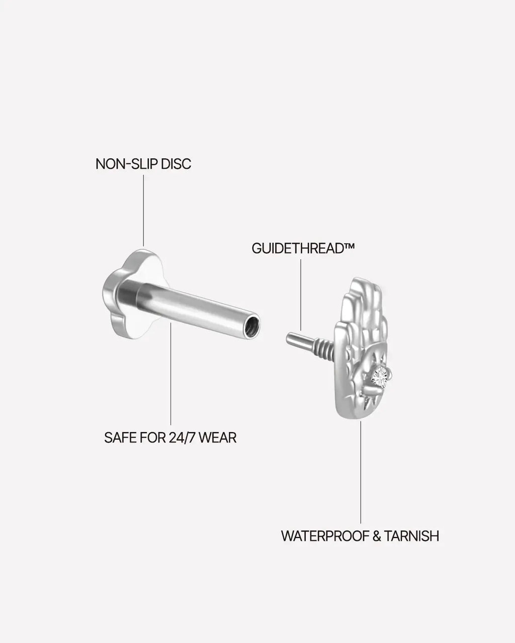 Skelett-Stern-Hand-Flatback-Ohrstecker