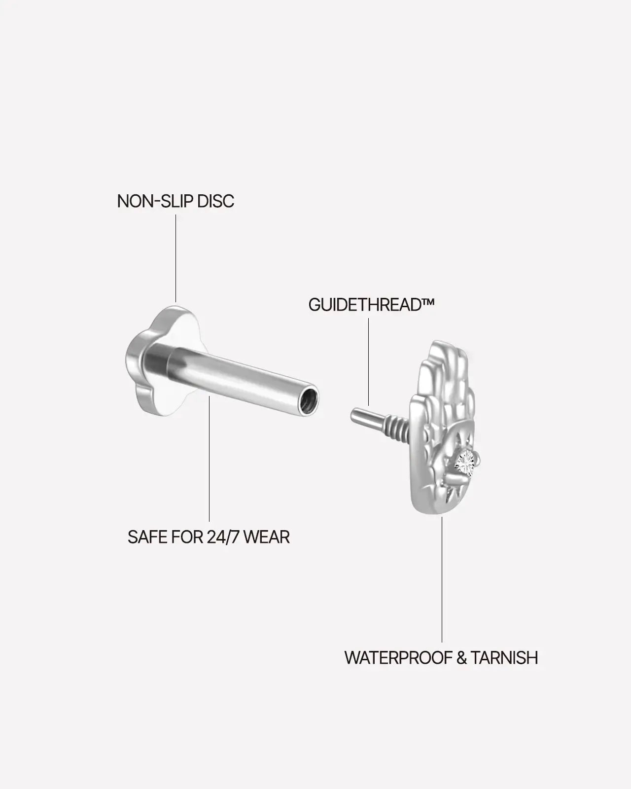 Skelett-Stern-Hand-Flatback-Ohrstecker