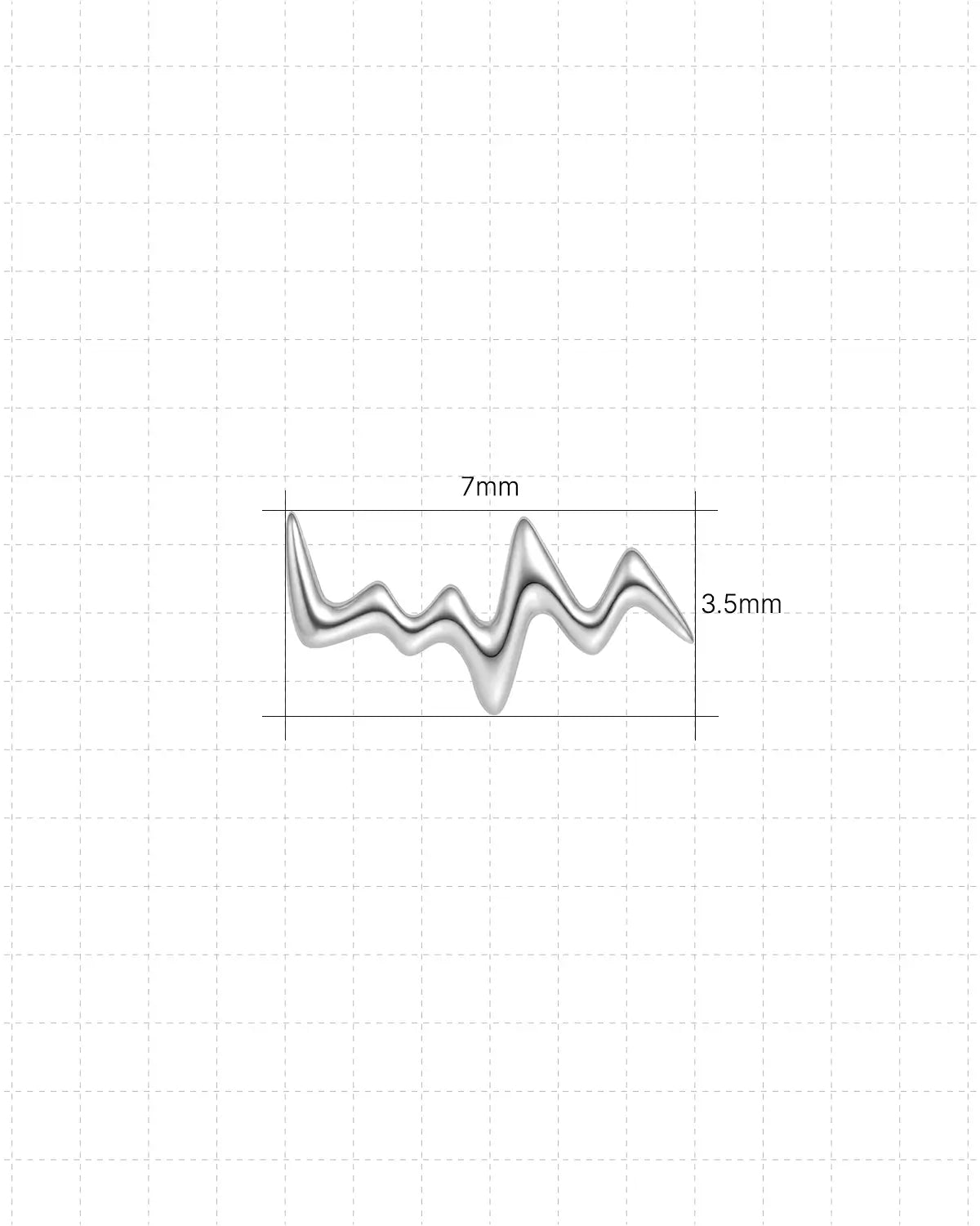 Sculpted Waveform Flatback Stud