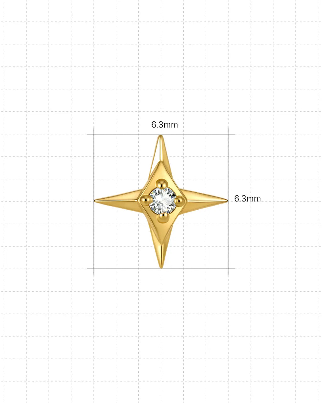 Celestial Starburst Flatback Stud