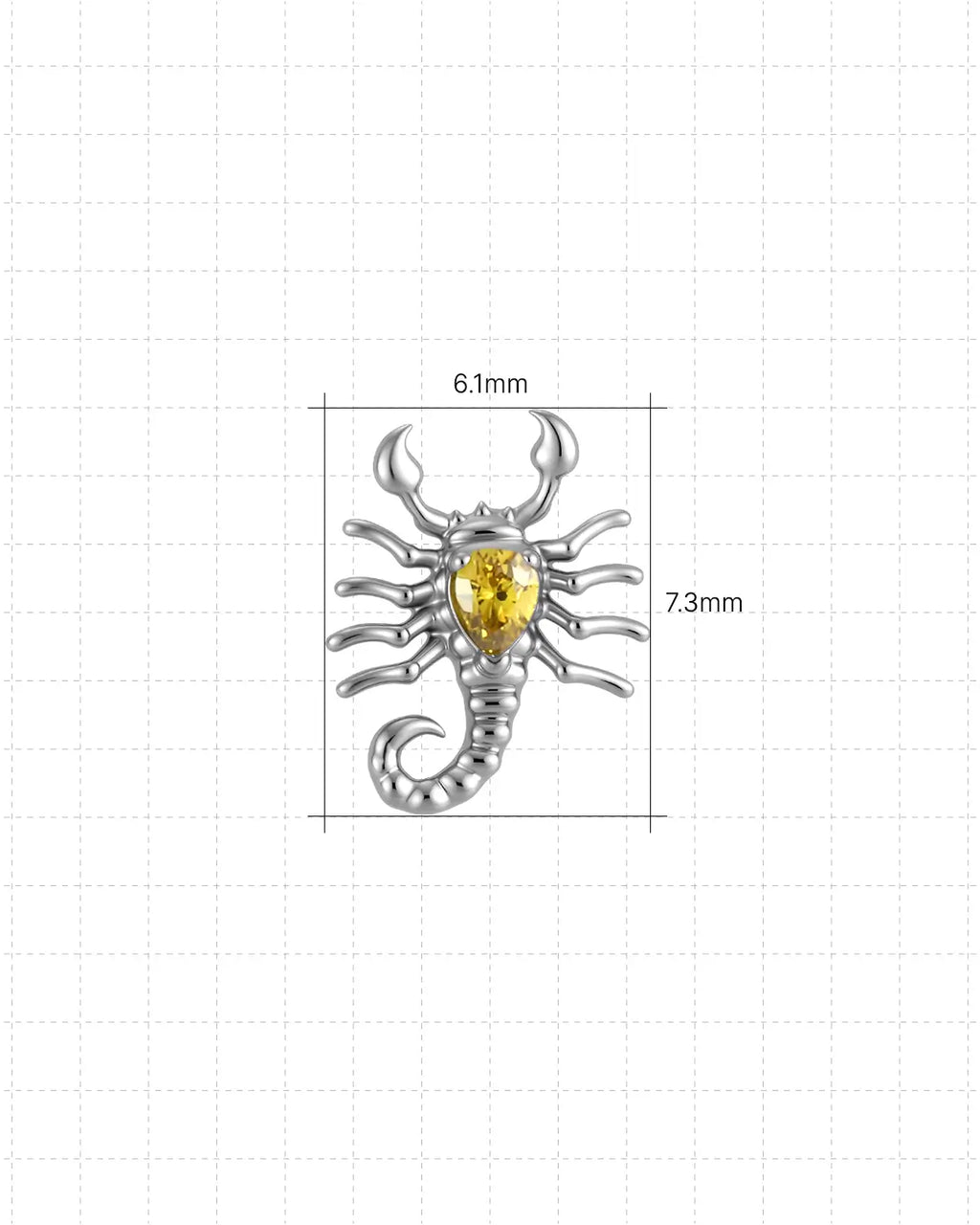Scorpion Teardrop Flatback Stud