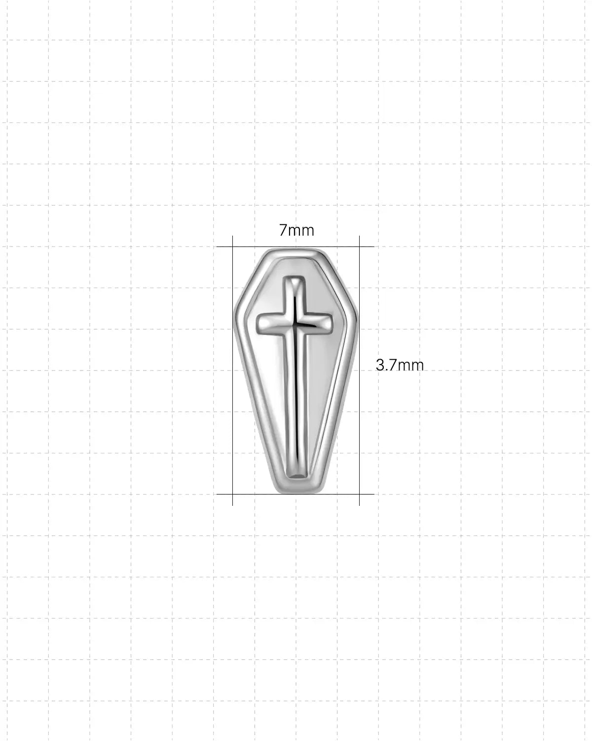 Coffin Cross Flatback Stud