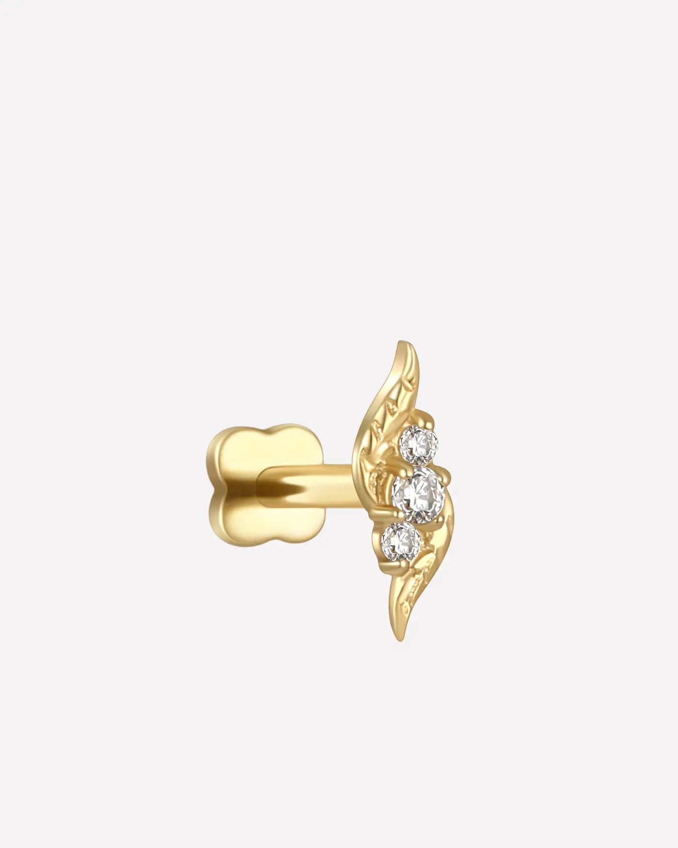 Flowing Flame Leaf Flatback Stud