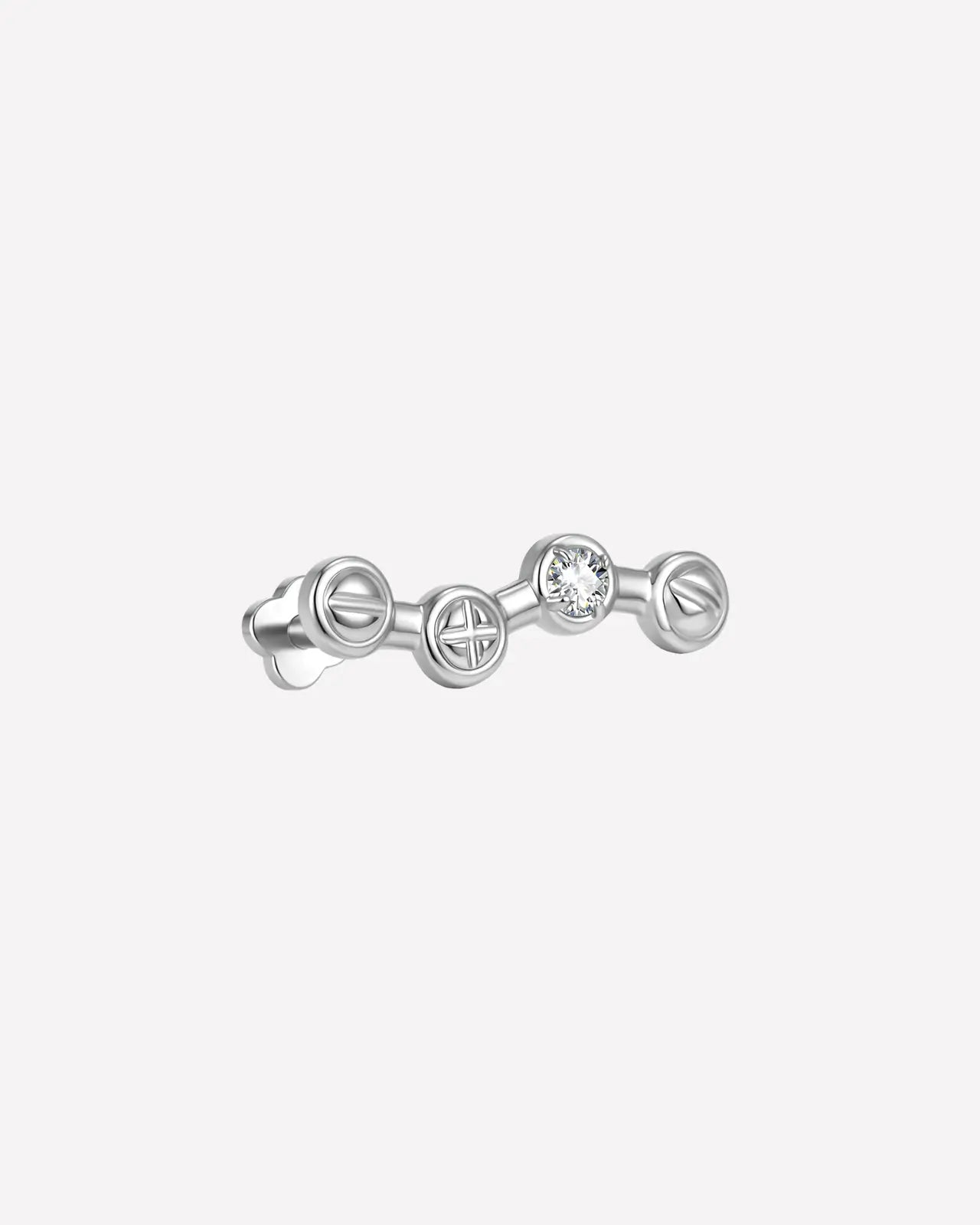 Screwhead Quartet Zircon Flatback Stud