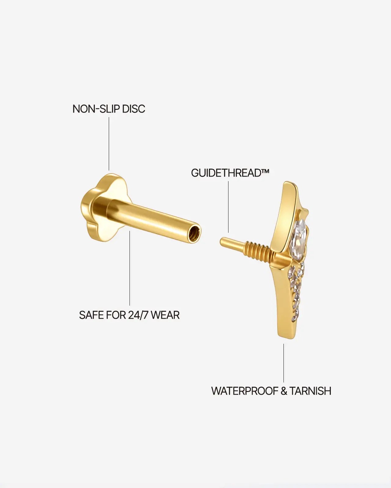 Marquise Spear Halo Flatback Stud