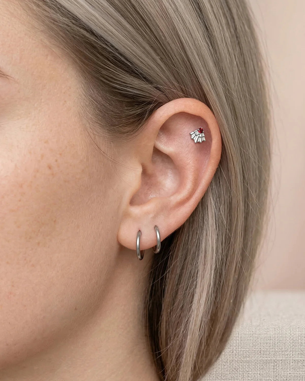 Draped Fan Flatback Stud