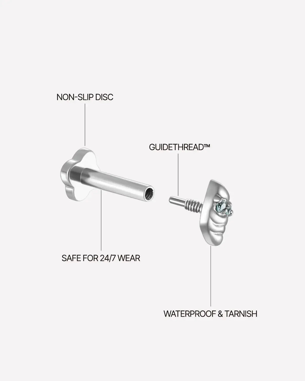 Zwillings-Azure-Leaf-Flatback-Stecker