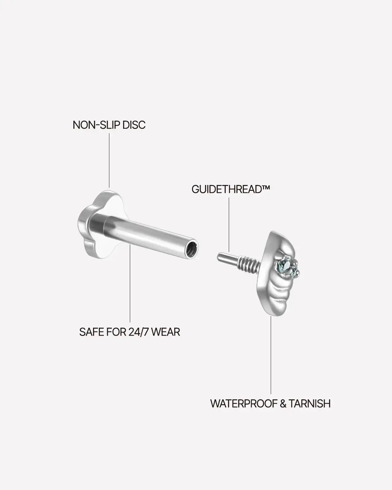 Zwillings-Azure-Leaf-Flatback-Stecker