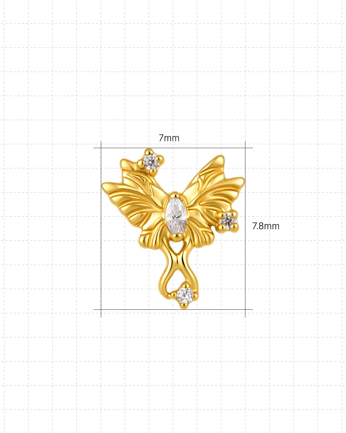 Ribbon Butterfly Flatback Stud