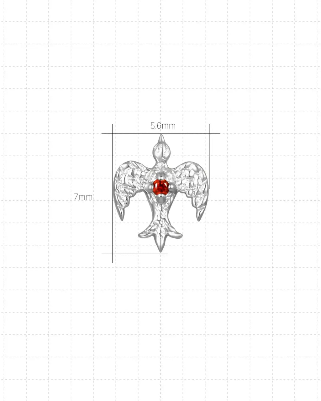 Crimson Winged Bird Flatback Stud
