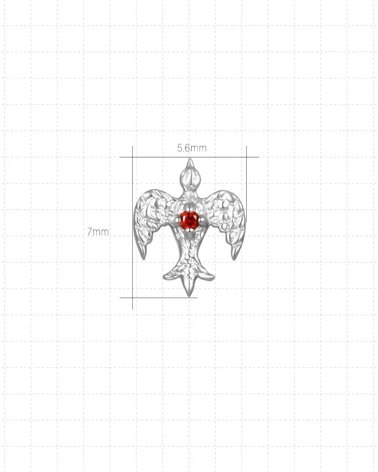 Crimson Winged Bird Flatback Stud