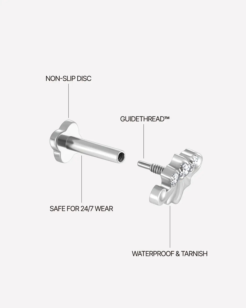 Azurkrone Zirkon Flatback-Stecker