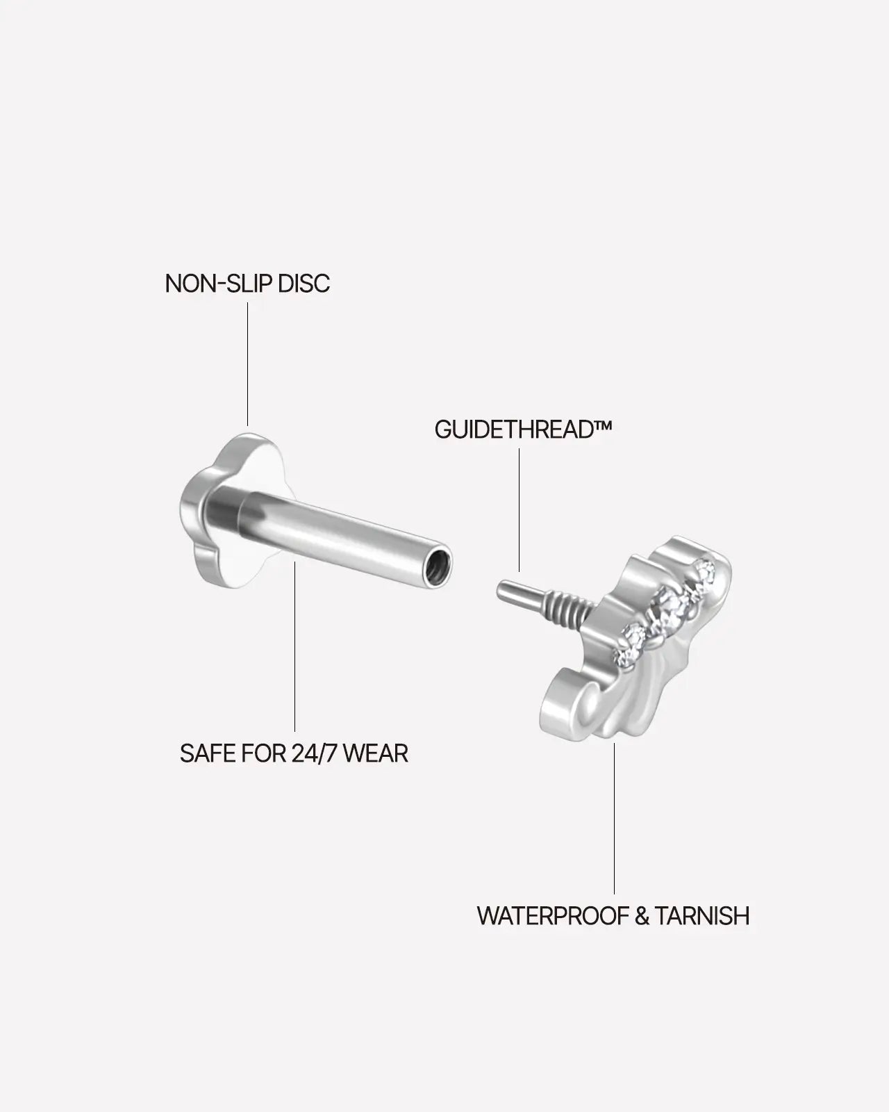 Azurkrone Zirkon Flatback-Stecker
