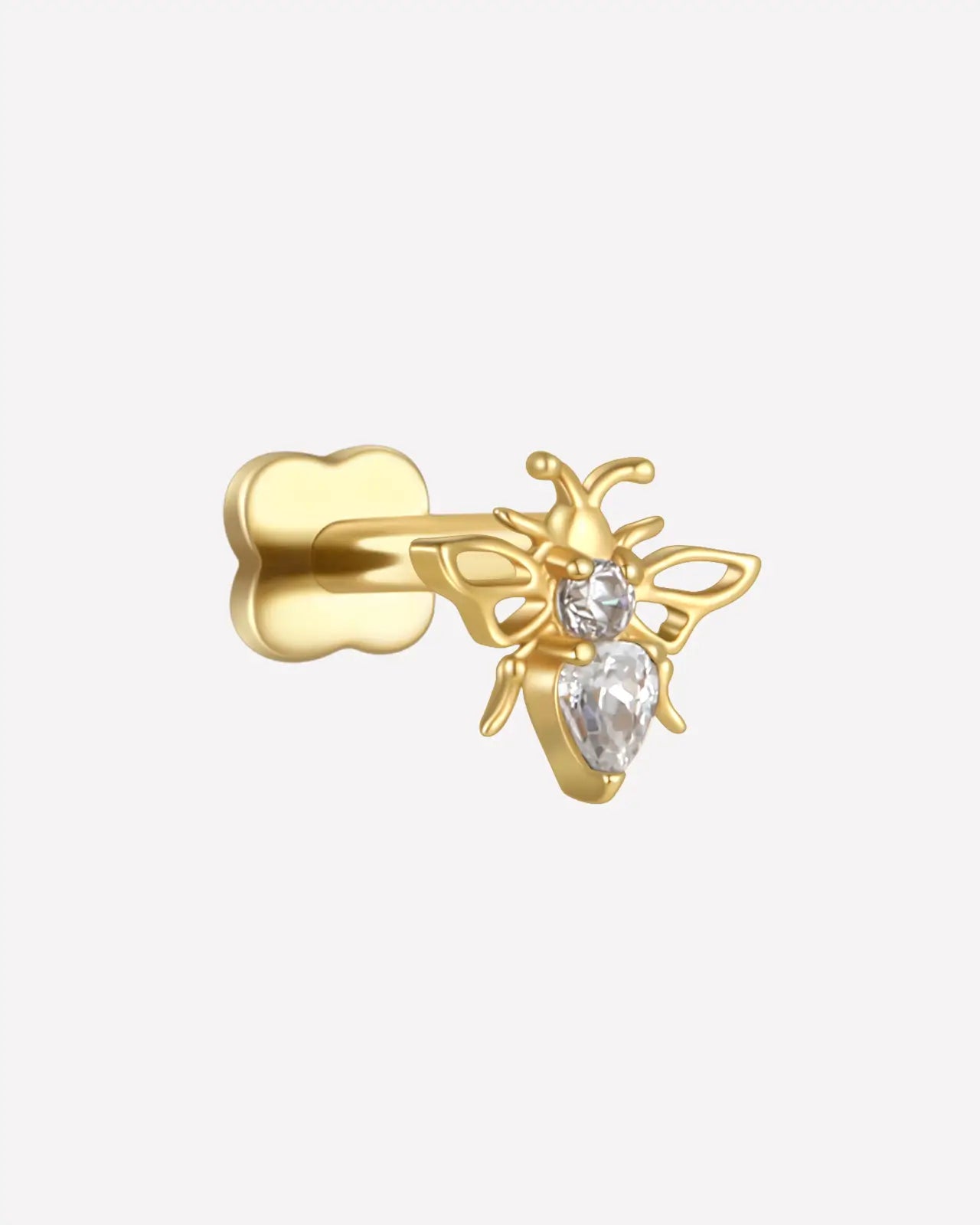 Jeweled Filigree Bee Flatback Stud