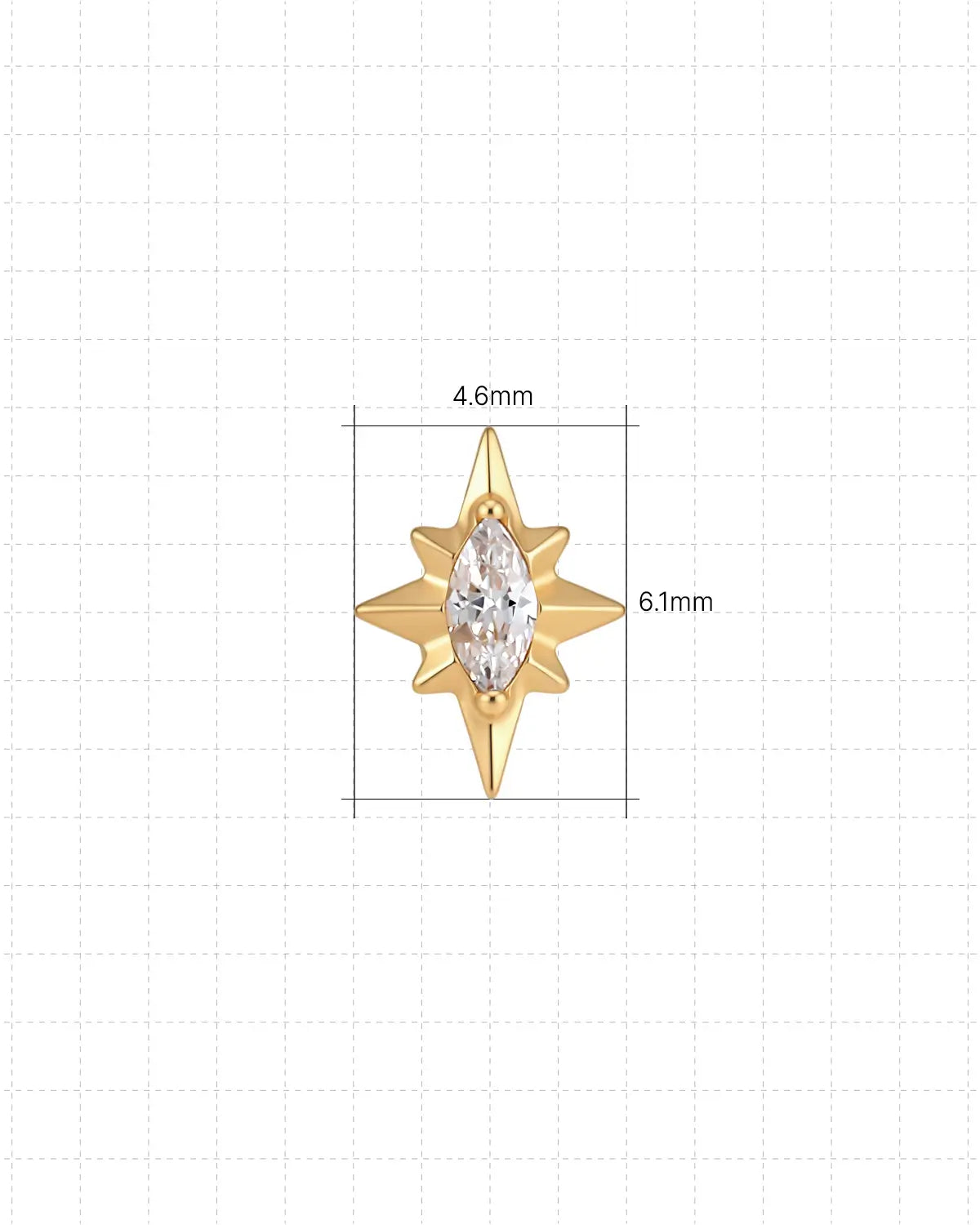 Marquise Sunburst Flatback Stud