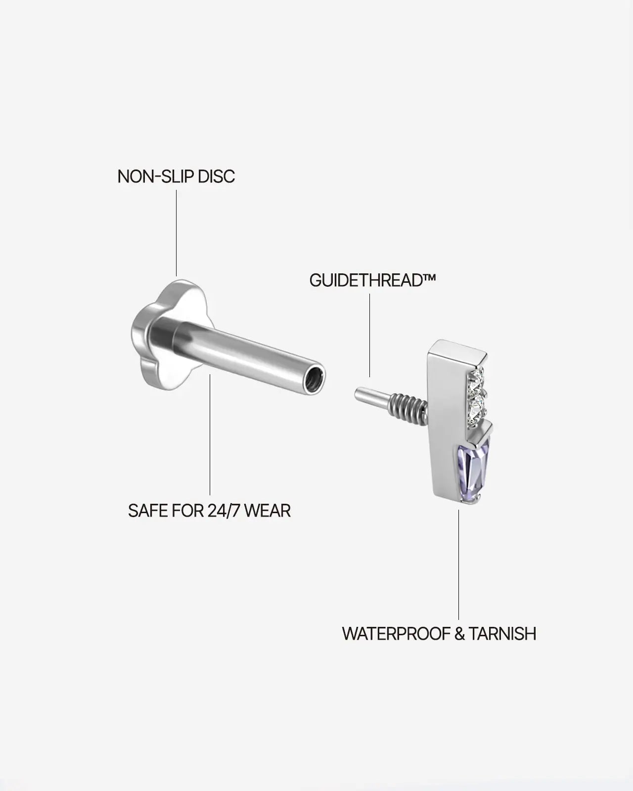 Prism Point Duo Gem Flatback Stud