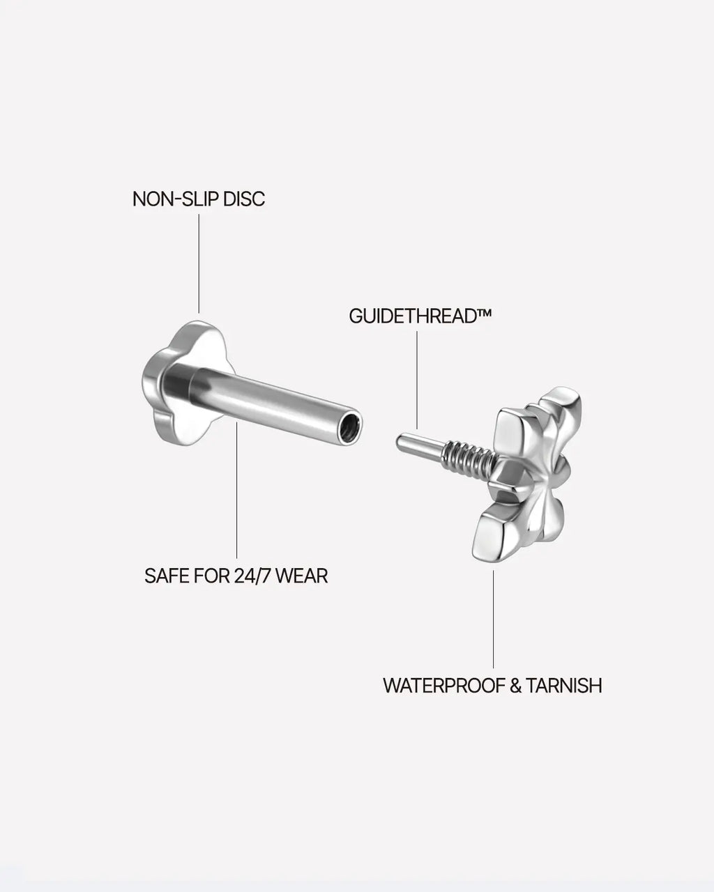 Aster Cross Flatback Stud