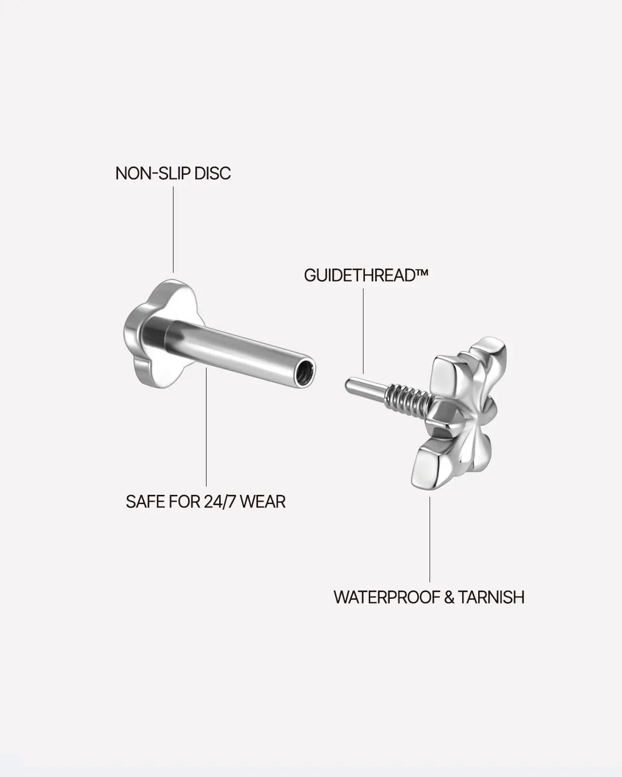 Aster Cross Flatback Stud