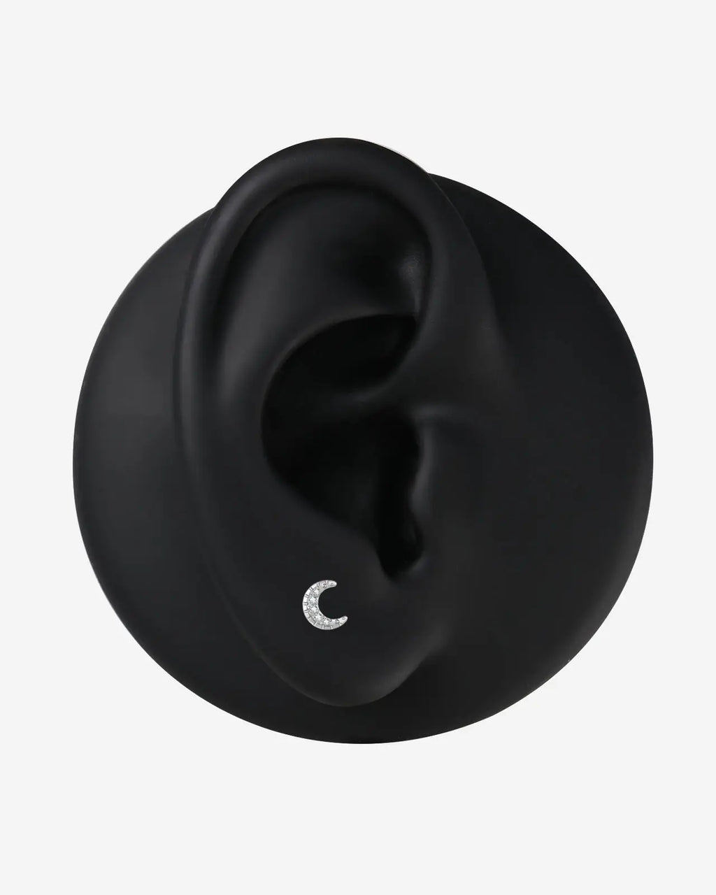 Pavé Crescent Moon Flatback Stud