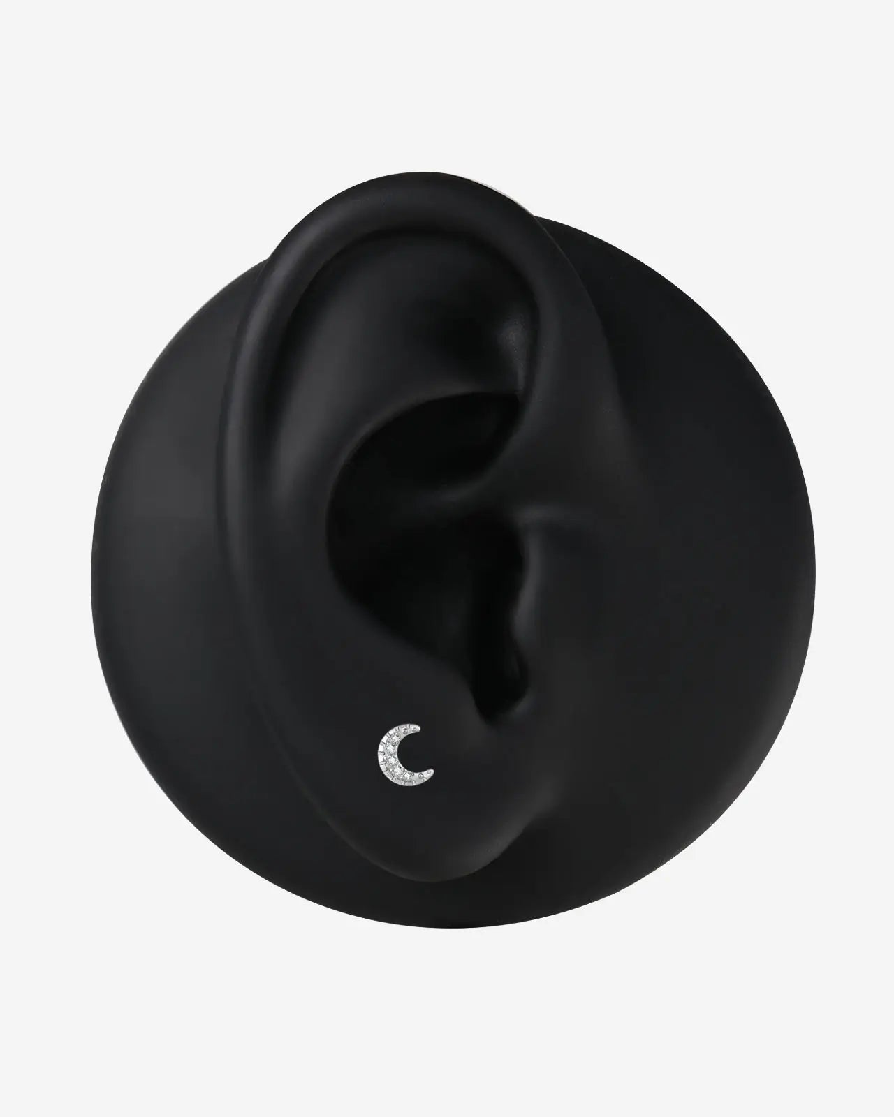 Pavé Crescent Moon Flatback Stud