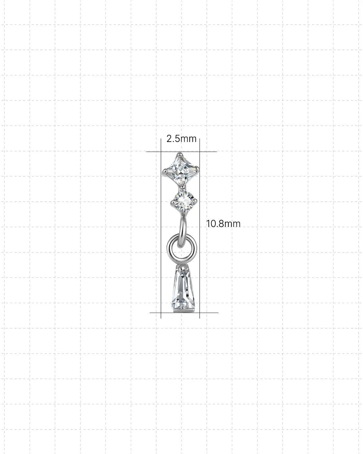 Geometric Duo Drop Flatback Stud