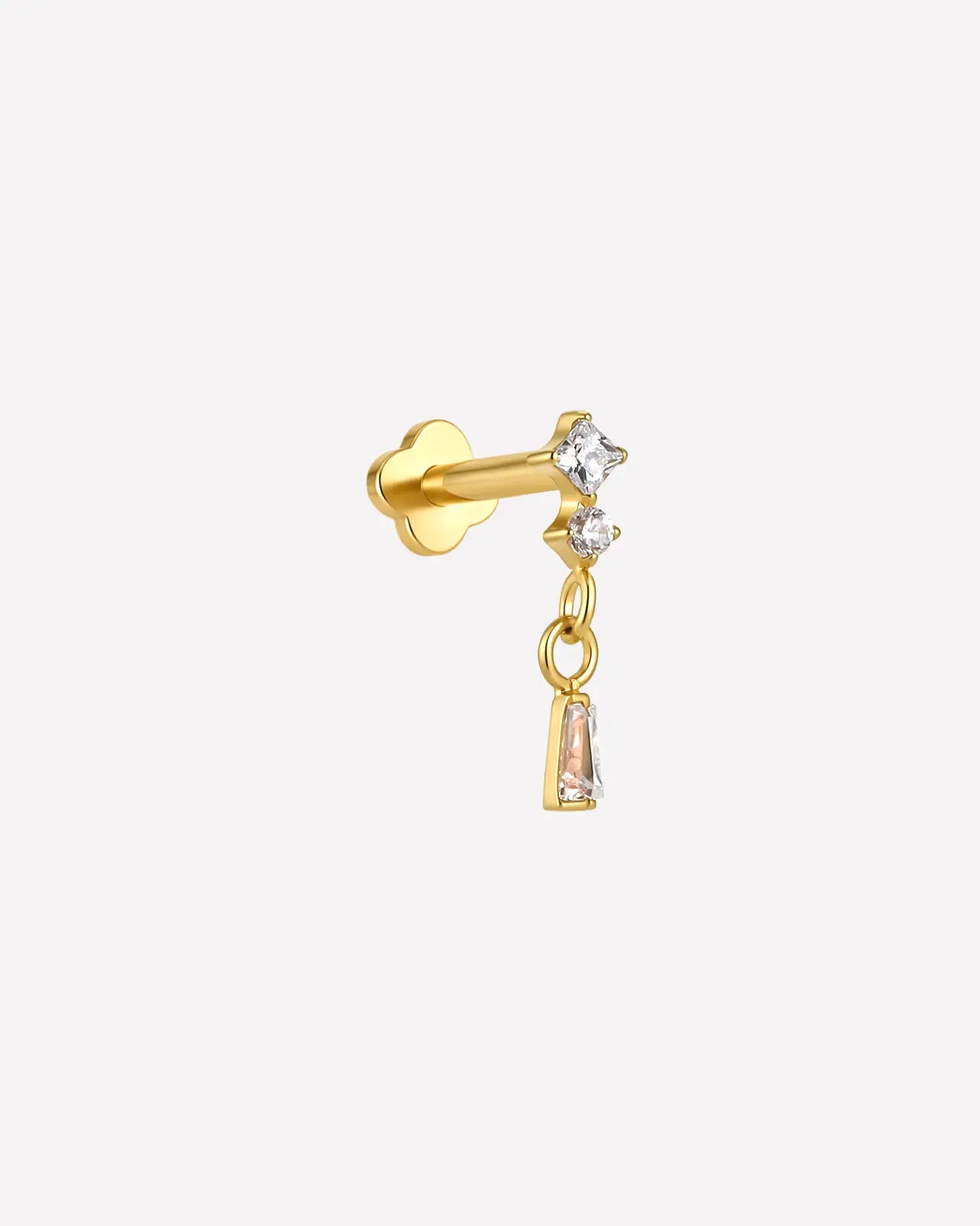 Geometric Duo Drop Flatback Stud