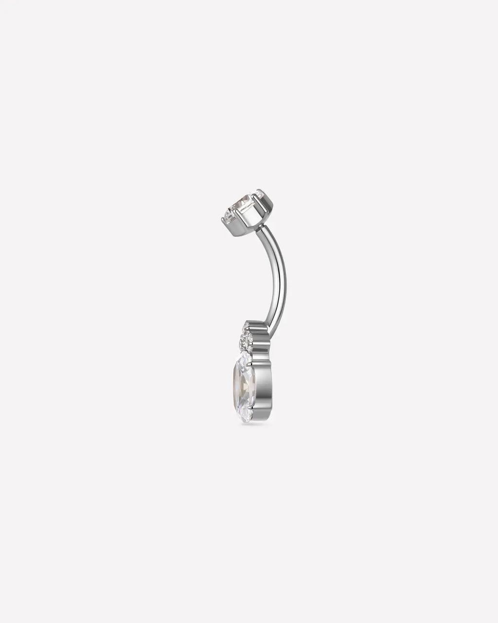 Regal Crown Oval Belly Button Ring