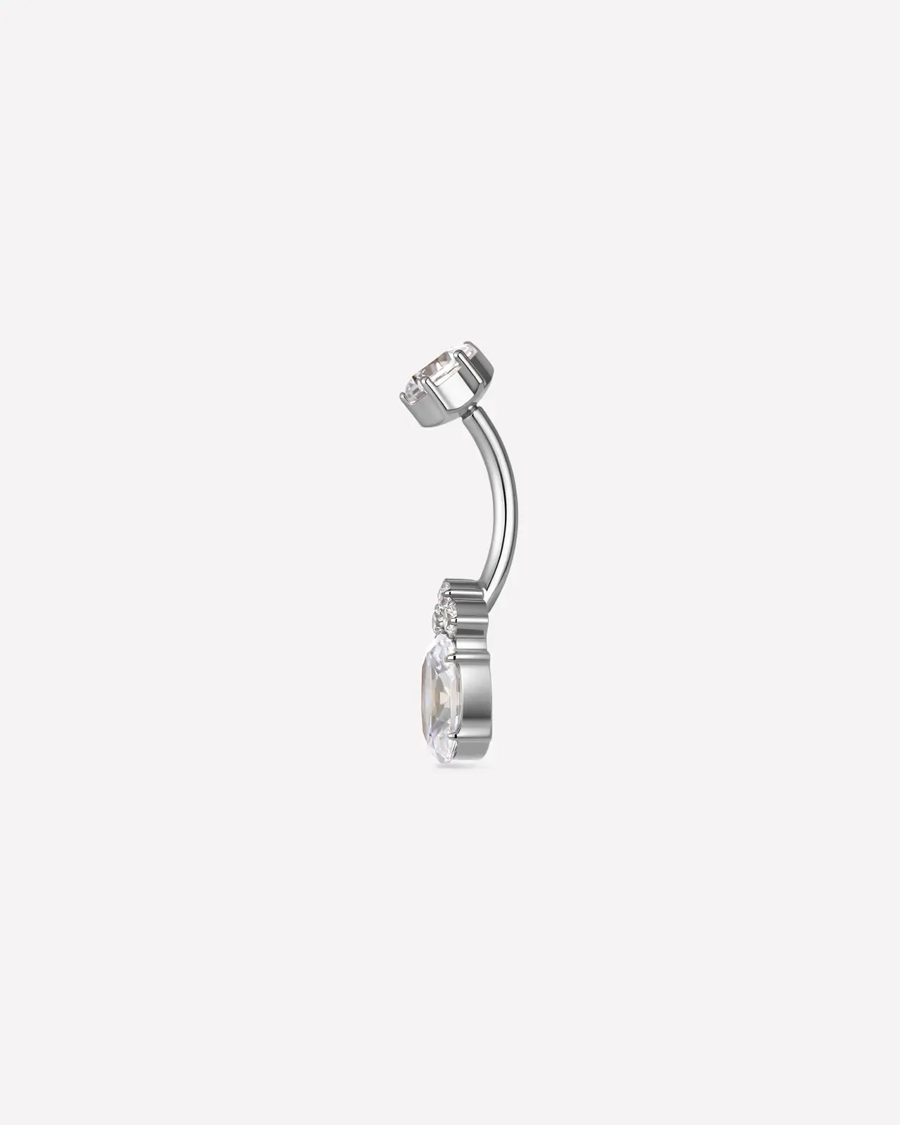 Regal Crown Oval Belly Button Ring