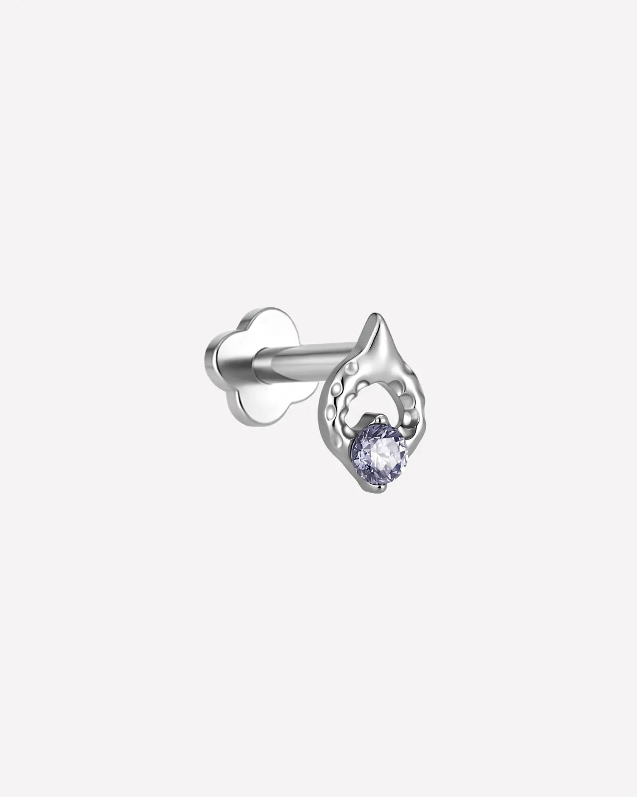 Teardrop Leaf Loop Flatback Stud