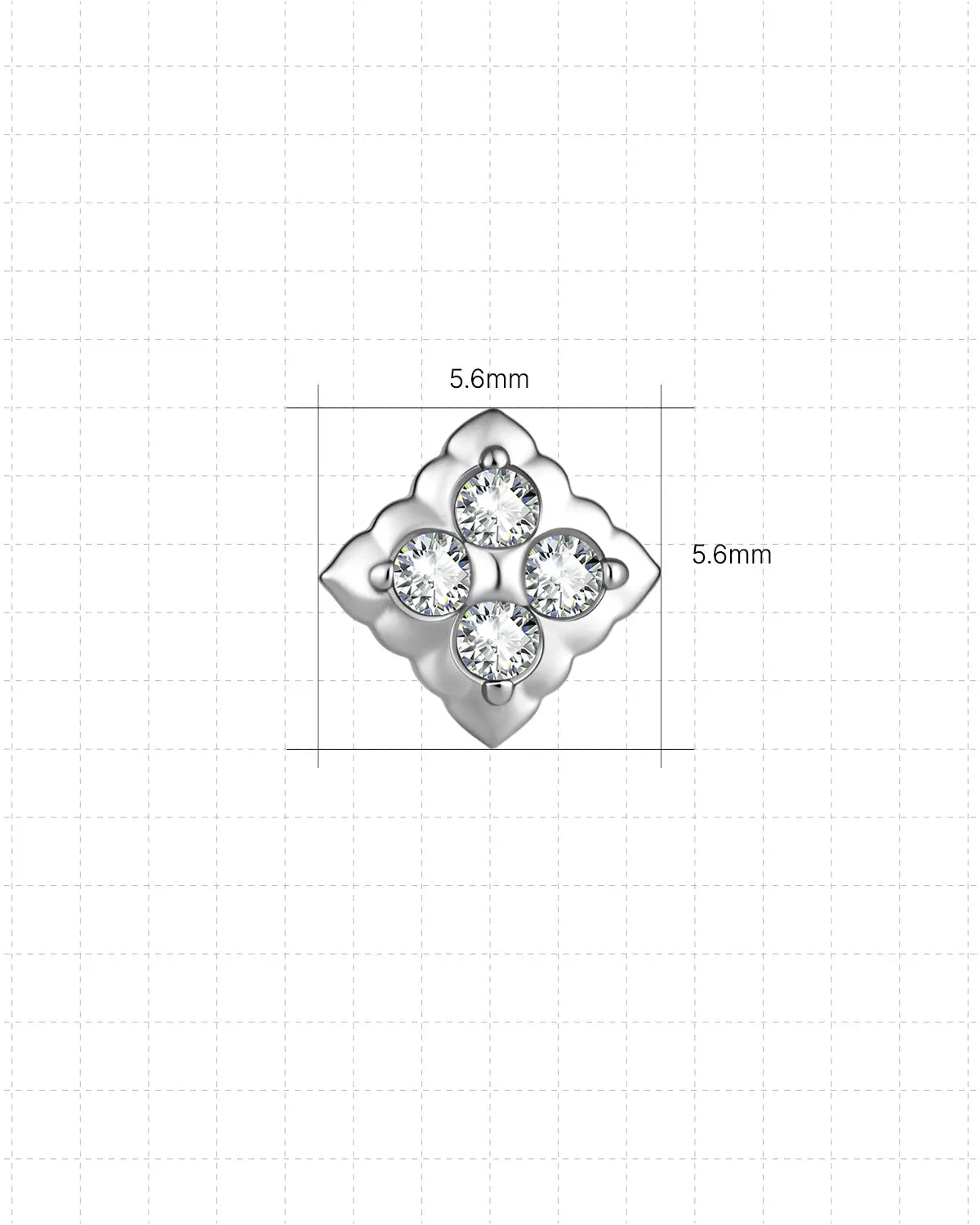 Ornate Scalloped Cross Flatback Stud
