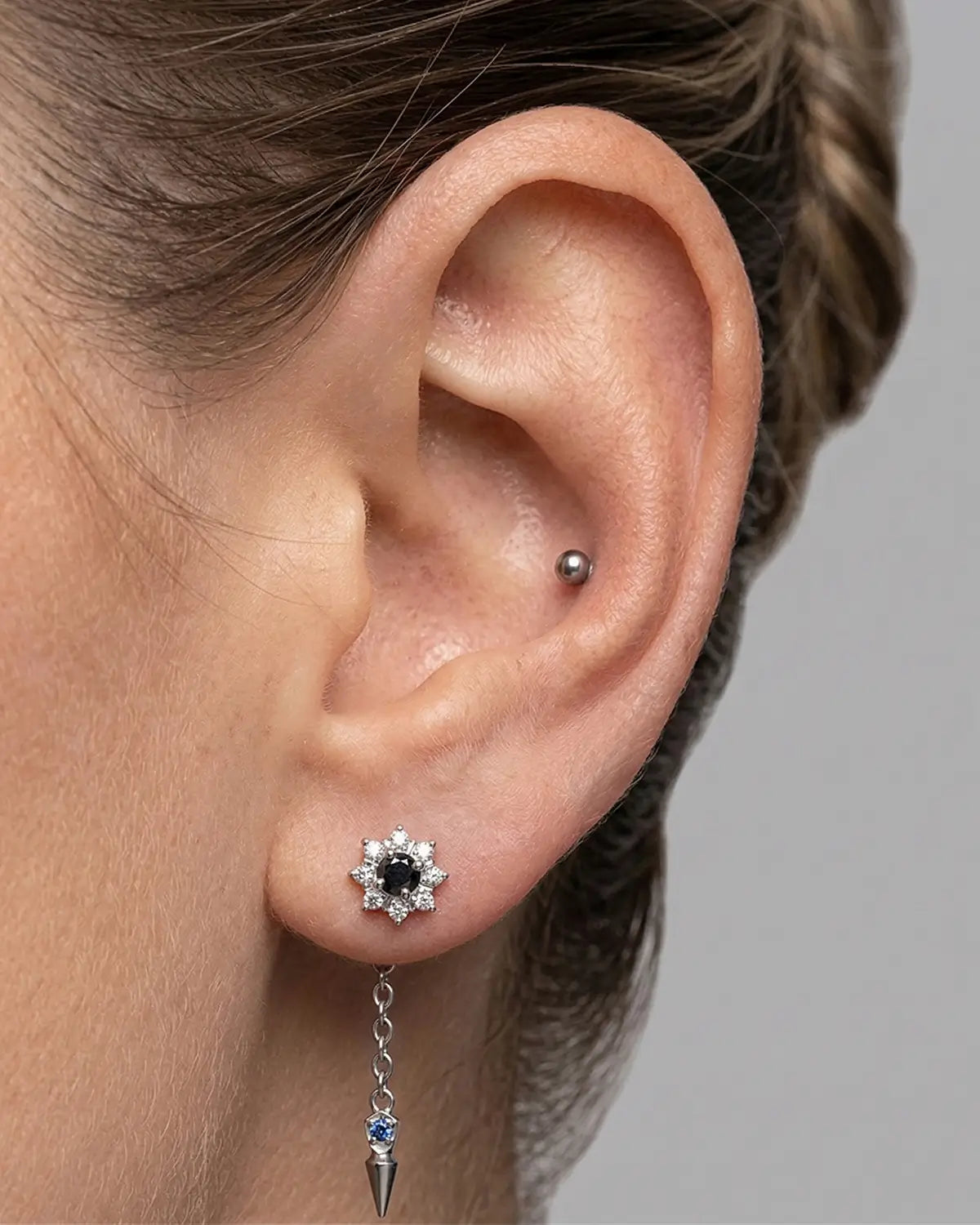 Sleek Spear Hoop Charm