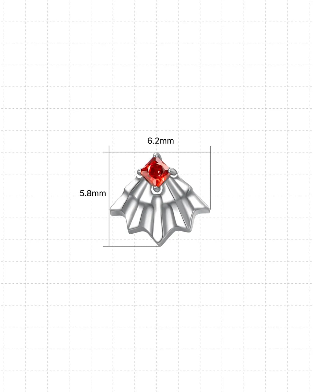 Draped Fan Flatback Stud