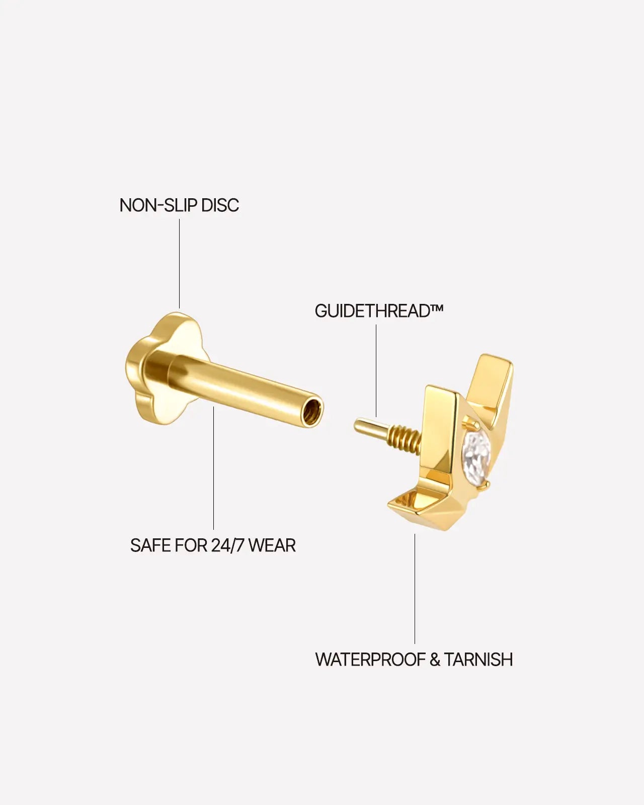Imperial Oval Crown Flatback Stud