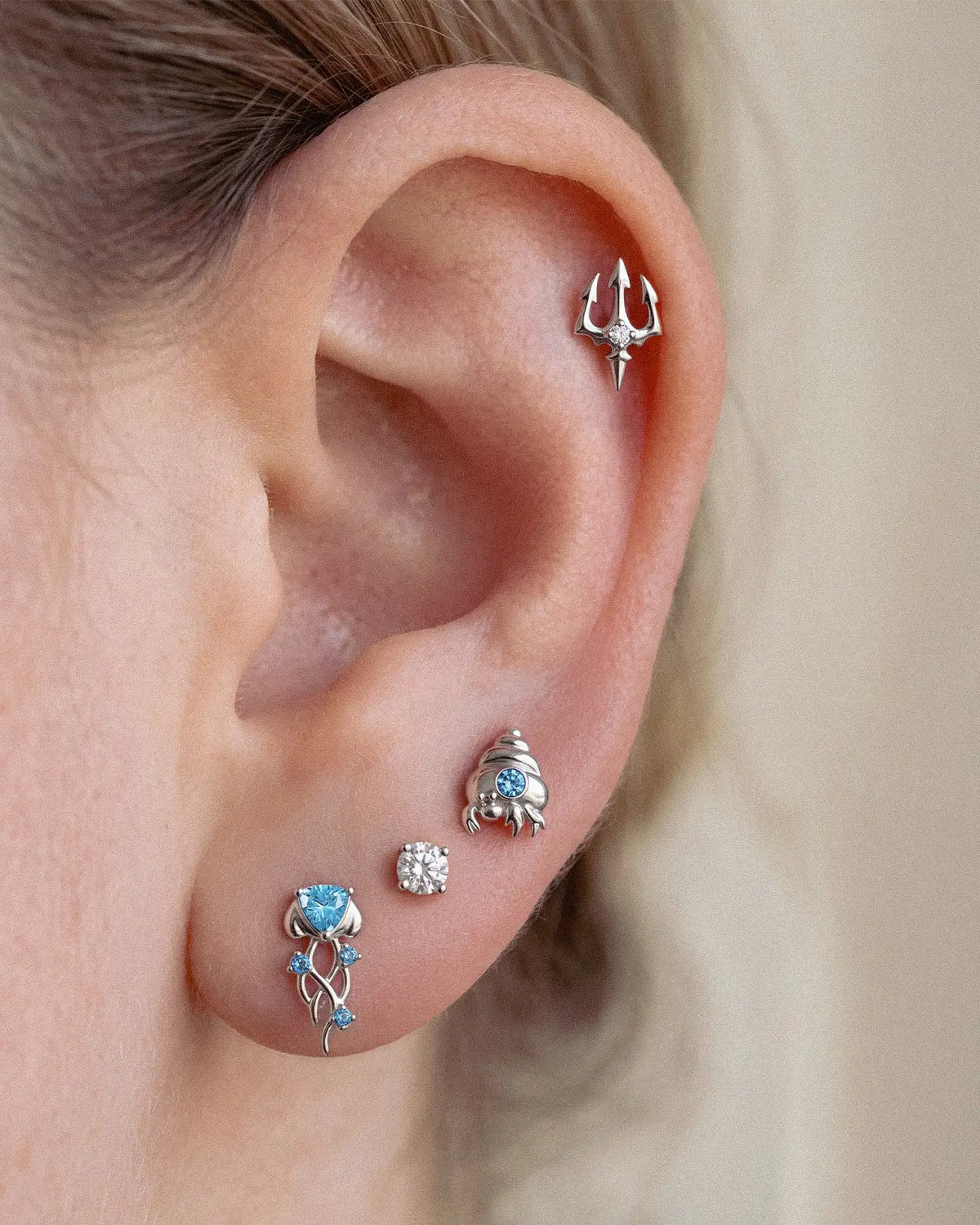Moonlit Jellyfish Flatback Stud