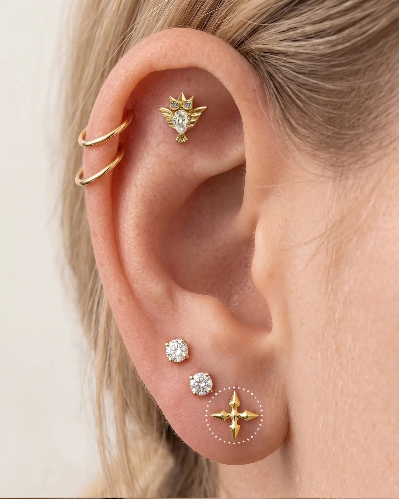 Gothic Cross Flatback Stud