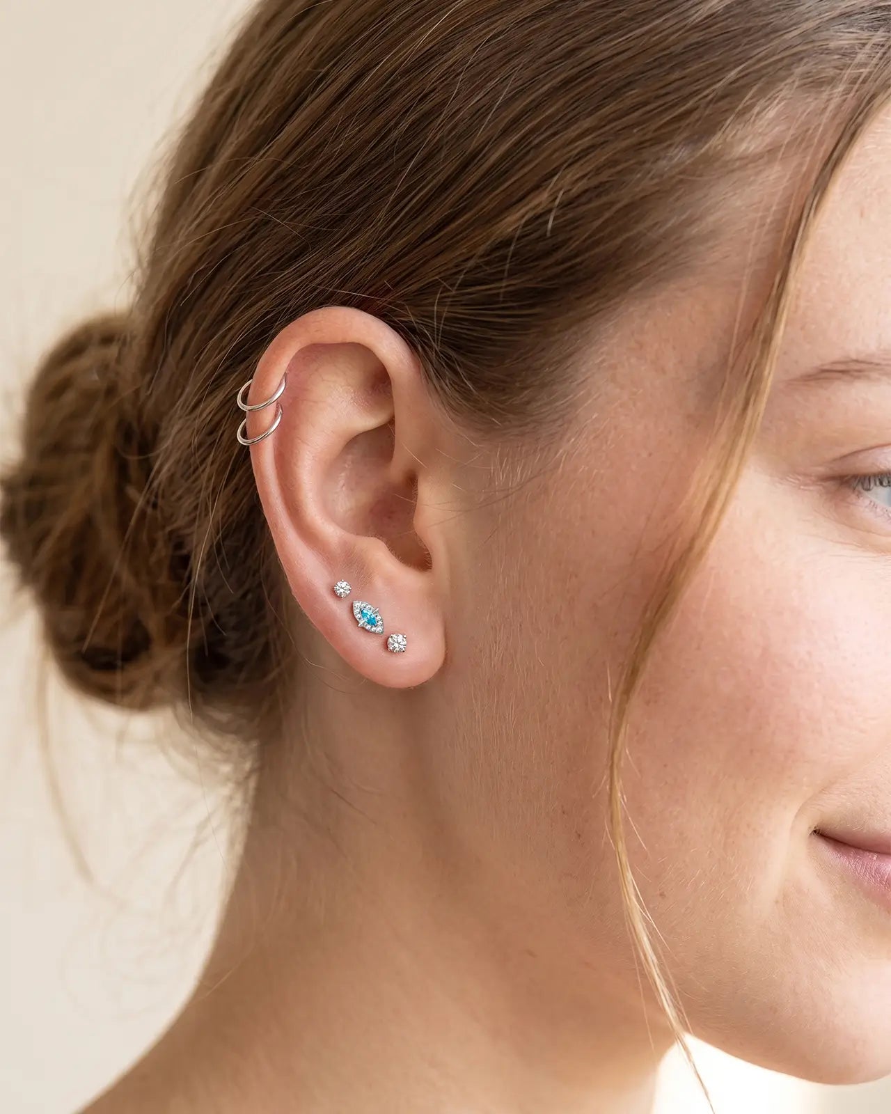 Evil Eye Halo Flatback Stud