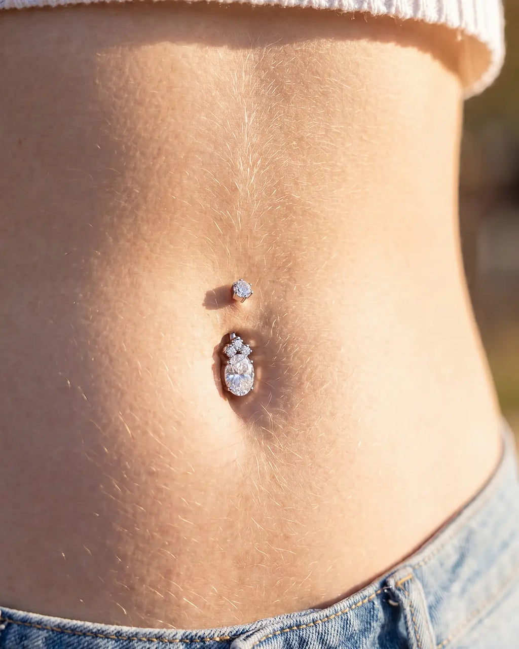 Regal Crown Oval Belly Button Ring
