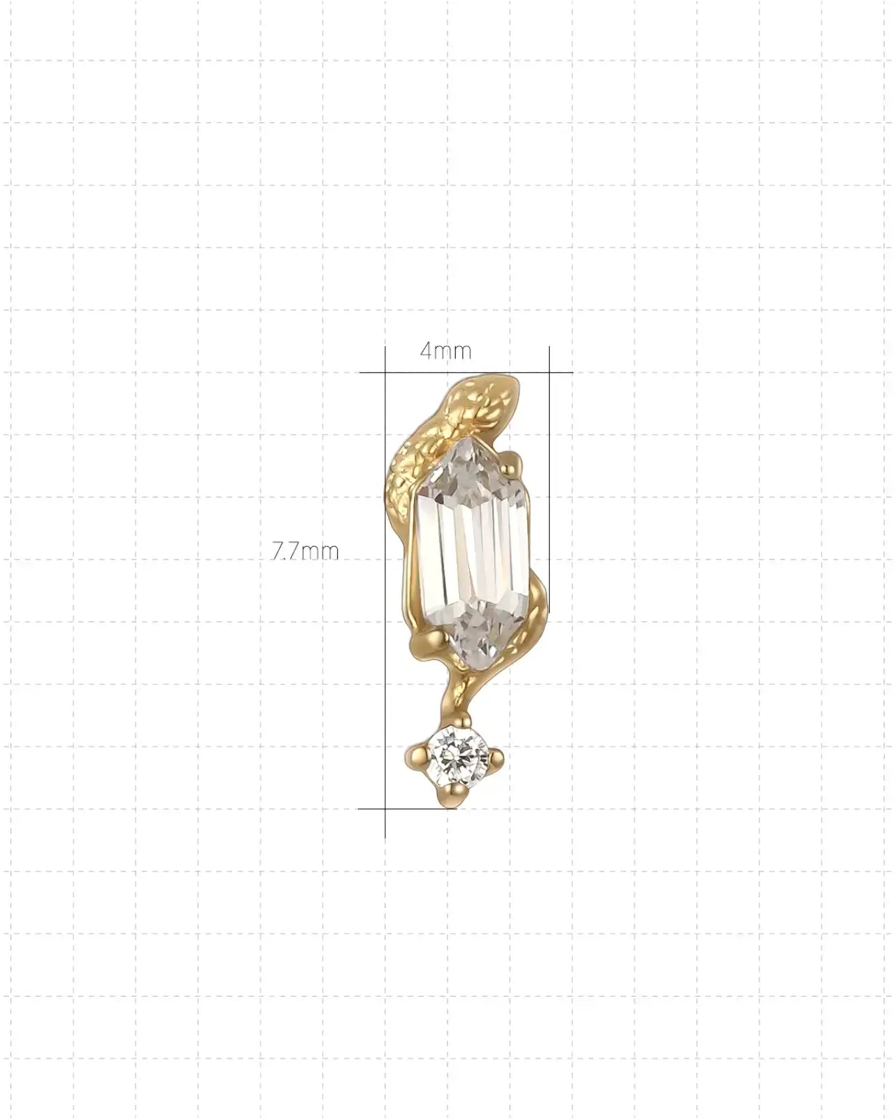 Serpent Hex Crystal Flatback Stud