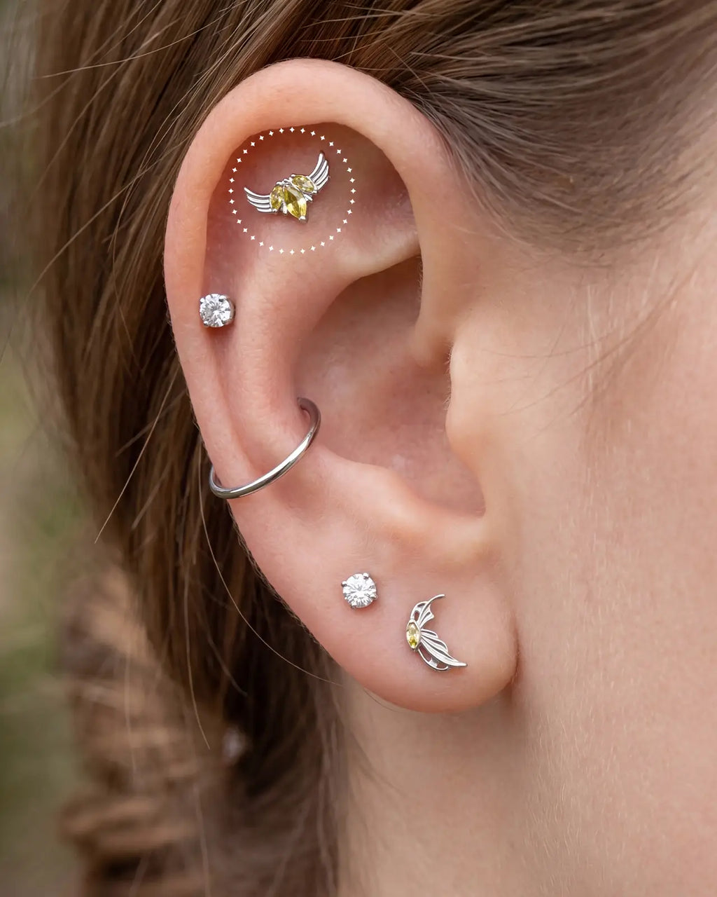 Ethereal Wing Flatback Stud