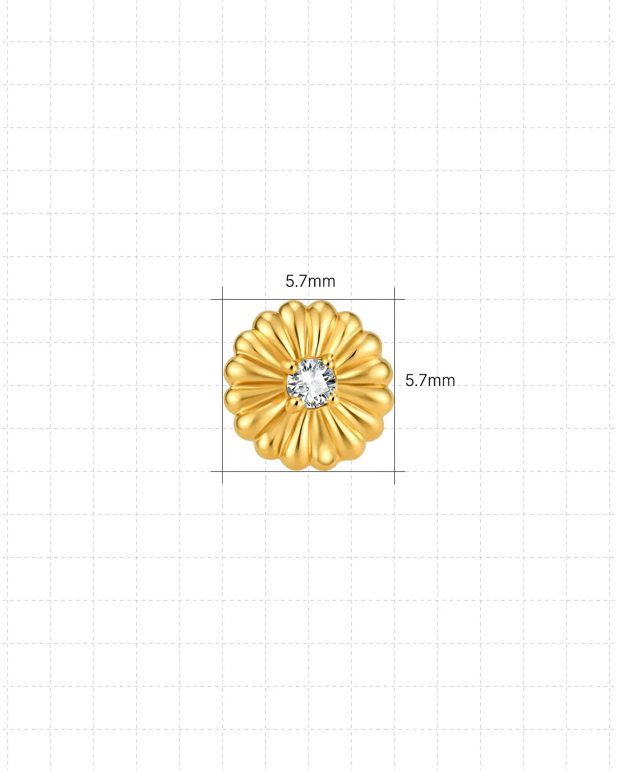 Radiant Petal Bloom Flatback Stud